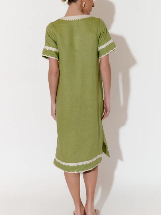 ARCHER APPLIQUE LINEN DRESS